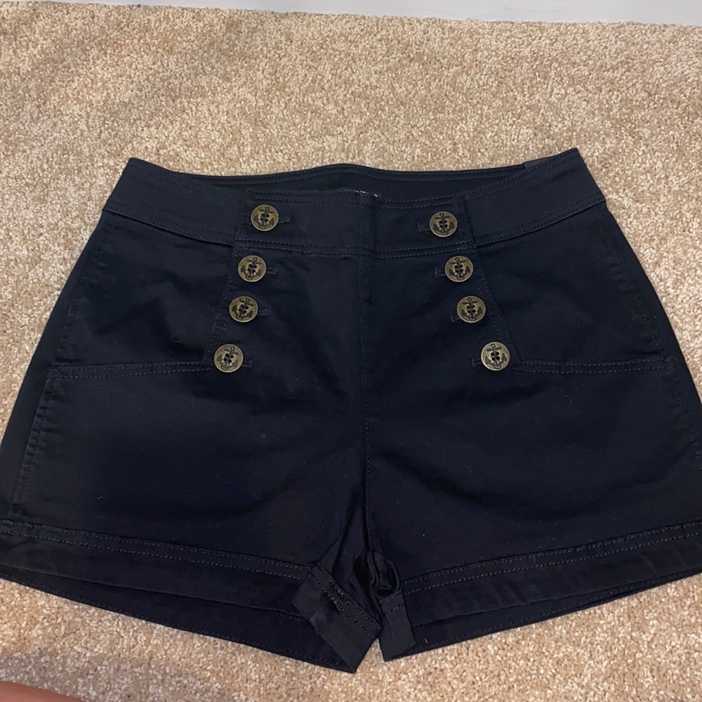 Express black high rise shorts button up size 8